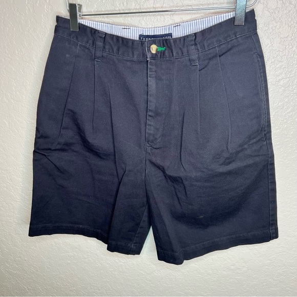 Navy Blue Tommy Hilfiger Cotton Dress Shorts - Picture 2 of 10